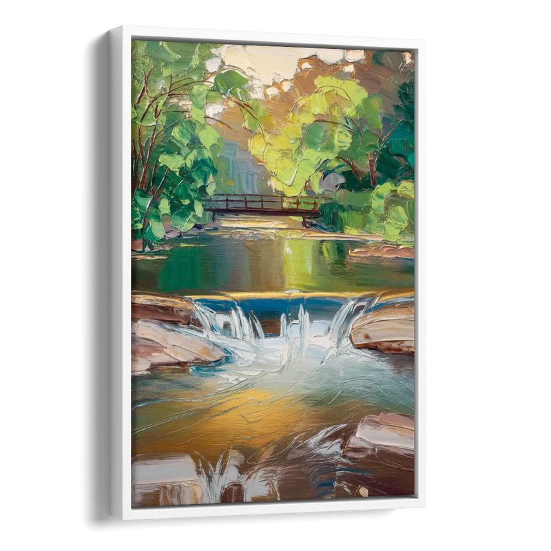 Greenville Reedy River Views Side - White Canvas Wall Art