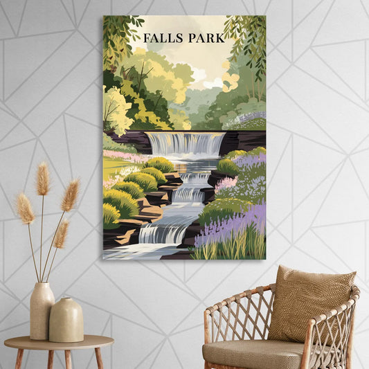 Greenville Scenic Falls Park Living Room - Canvas Wall Art