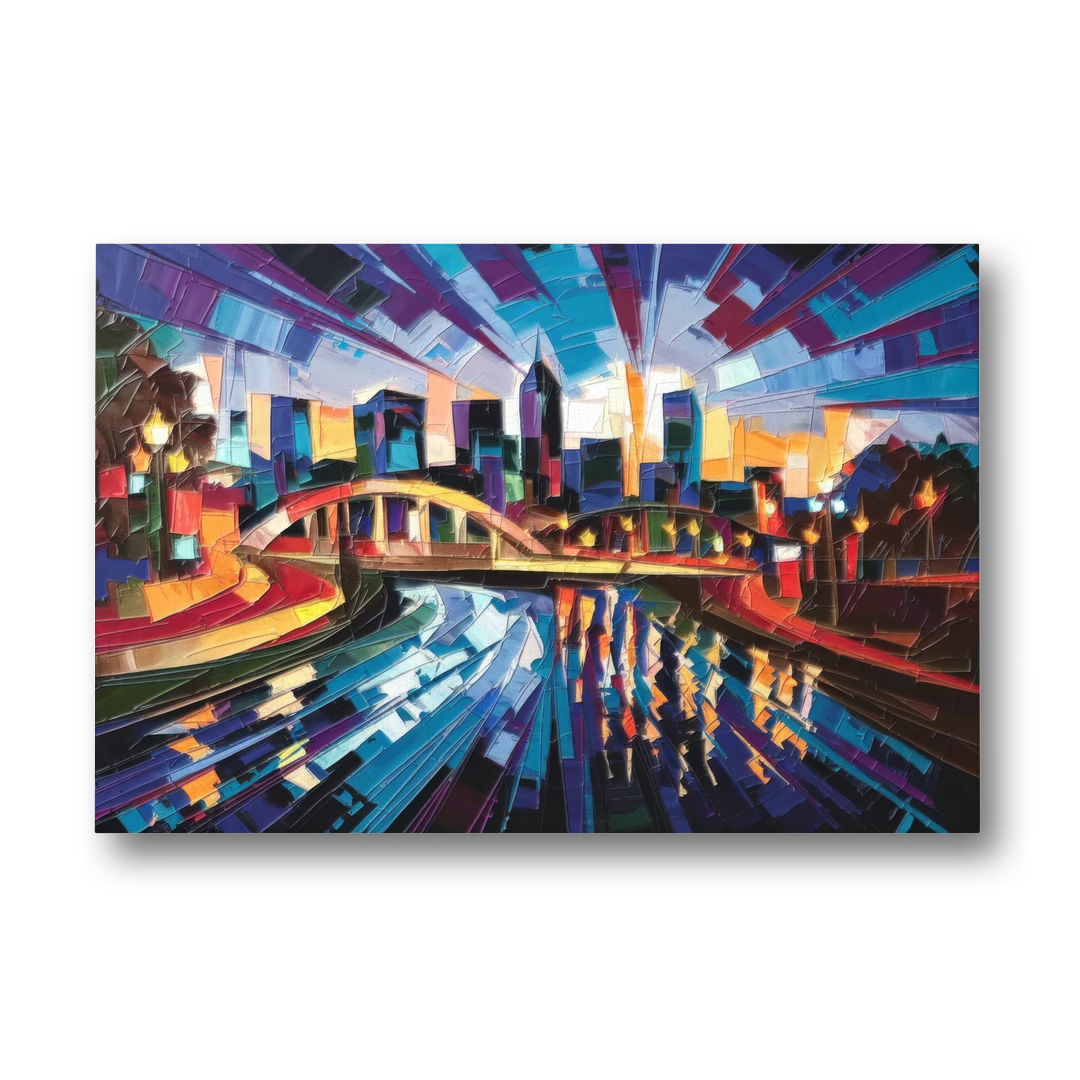 Greenville Vibrant Cityscape - Canvas Wall Art - Front