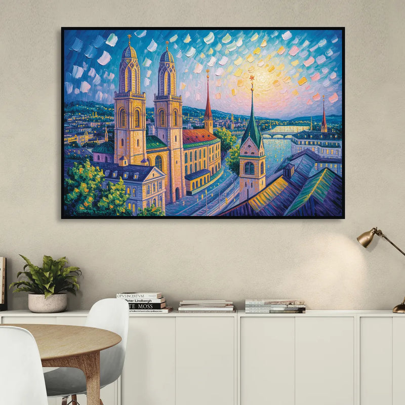 Grossmunster Majesty Sitting Room - Black Canvas Wall Art