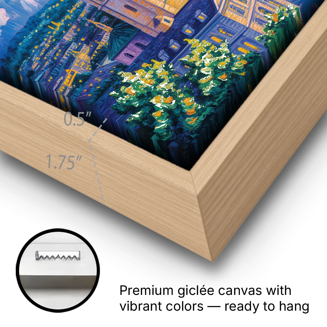 Grossmunster Majesty - Oak Framed Canvas Wall Art - Gallery Wrap Corner