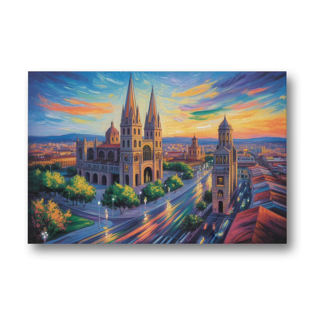 Guadalajara Cathedral - Canvas Wall Art - Front