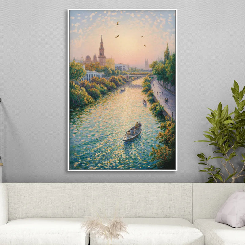 Guadalquivir Glimpse Sitting Room - White Canvas Wall Art