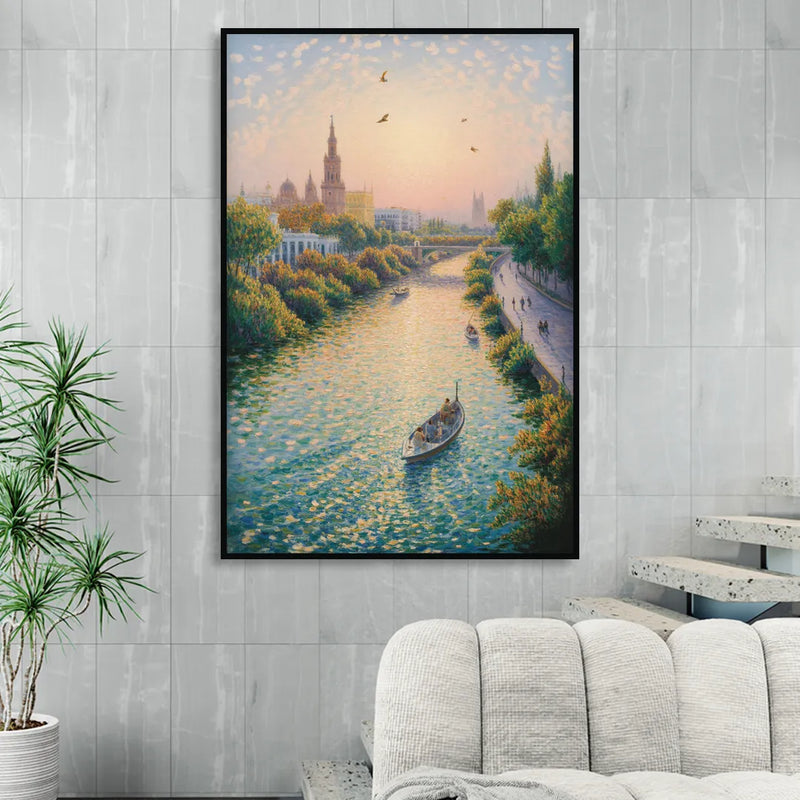 Guadalquivir Glimpse Sitting Room - Black Canvas Wall Art