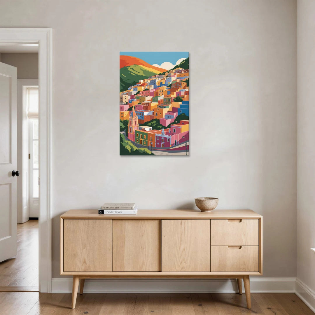 Guanajuato Colorful Hills - Canvas Wall Art - Coffee Table - 24x36
