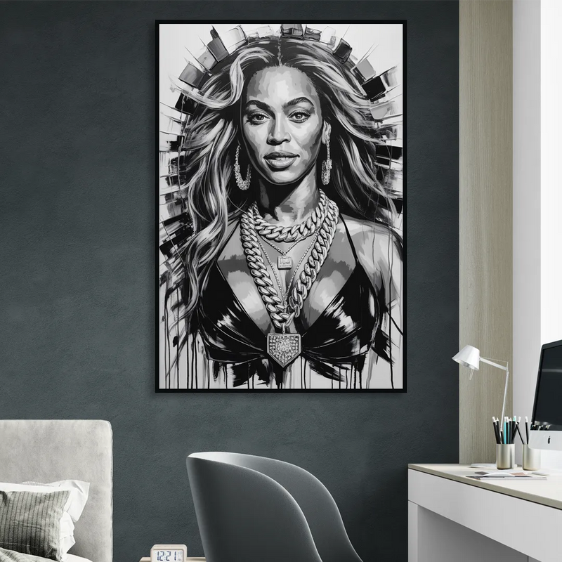 Halo Sitting Room - Black Canvas Wall Art