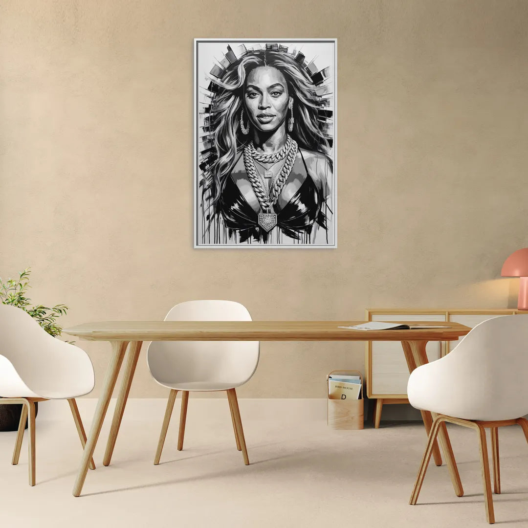 Halo - Living Room White Frame Canvas