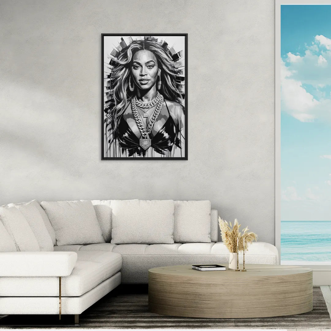 Halo - Living Room Black Frame Canvas