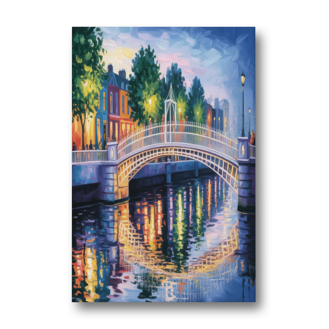 Ha'penny Bridge Views - Canvas Wall Art - Front