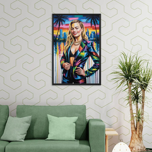 Harlequin Muse - Living Room Black Frame Canvas