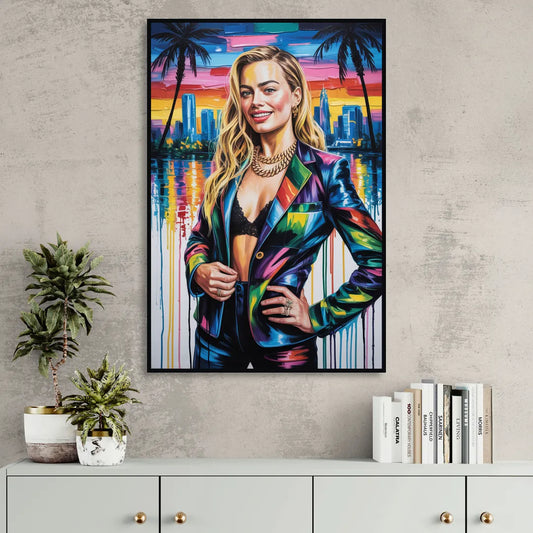 Harlequin Muse Living Room - Black Canvas Wall Art