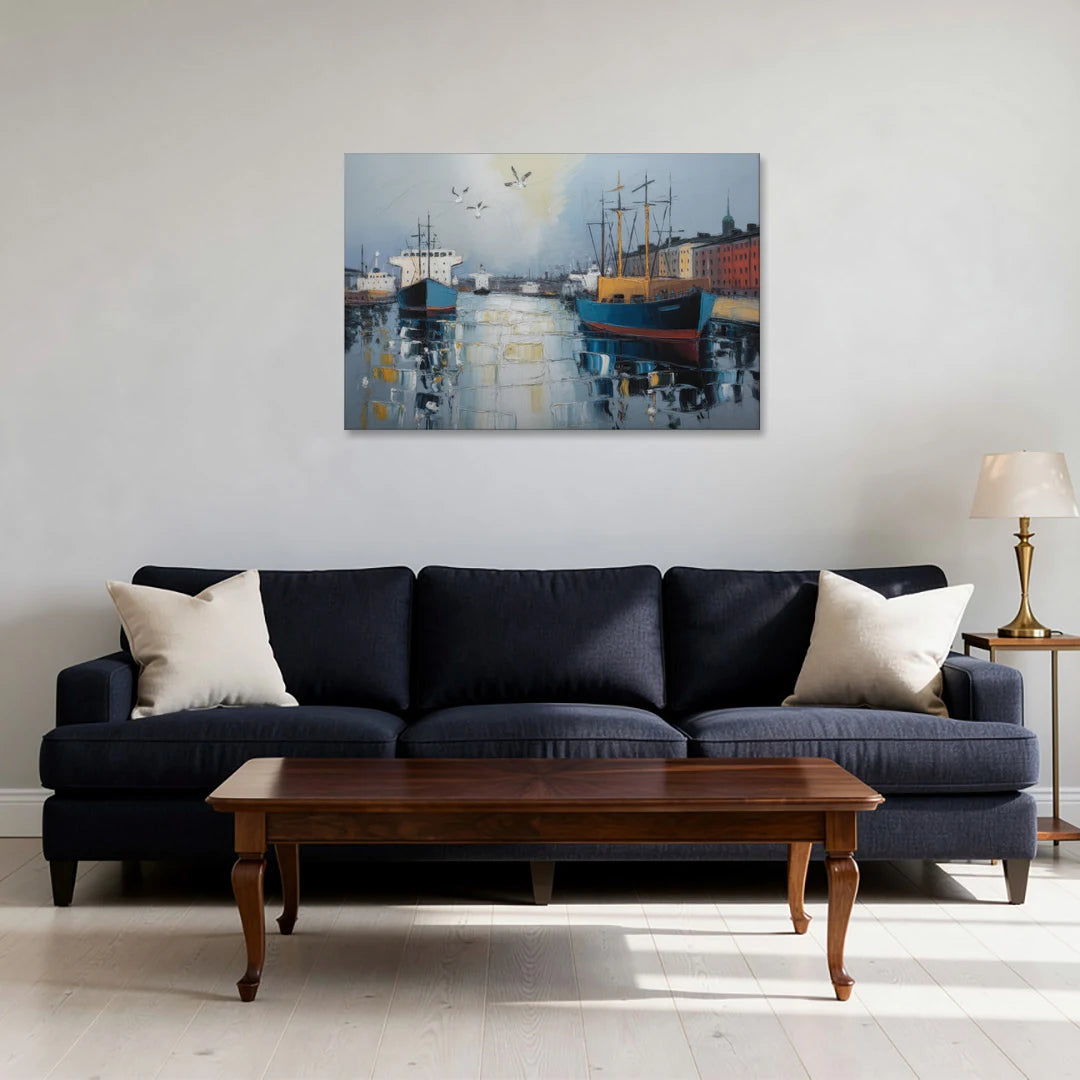 Helsinki Harbor - Canvas Wall Art - Sofa - 36x24