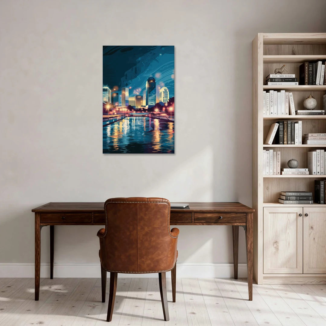 Henderson City Lights - Canvas Wall Art - Office - 24x36