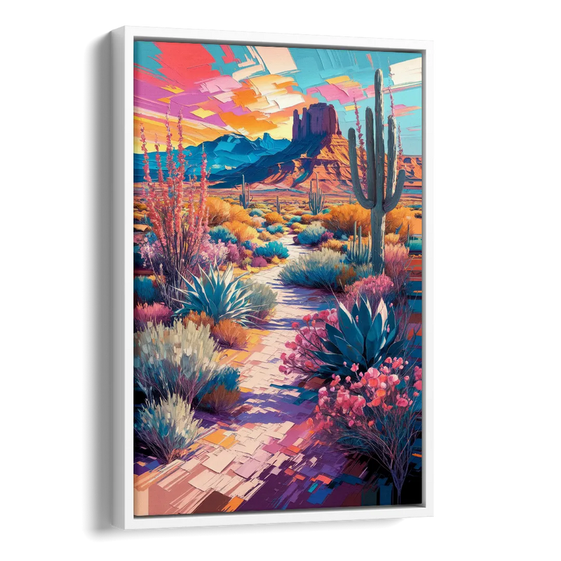 Henderson Desert Bloom Side - White Canvas Wall Art