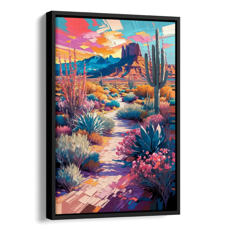 Henderson Desert Bloom Side - Black Canvas Wall Art