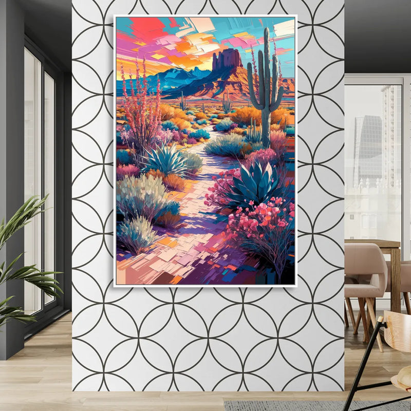 Henderson Desert Bloom Living Room - White Canvas Wall Art