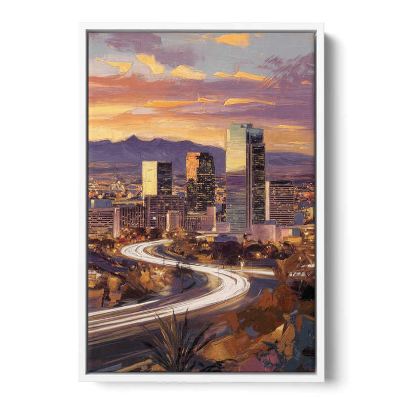 Henderson Skyline Views Front - White Canvas Wall Art