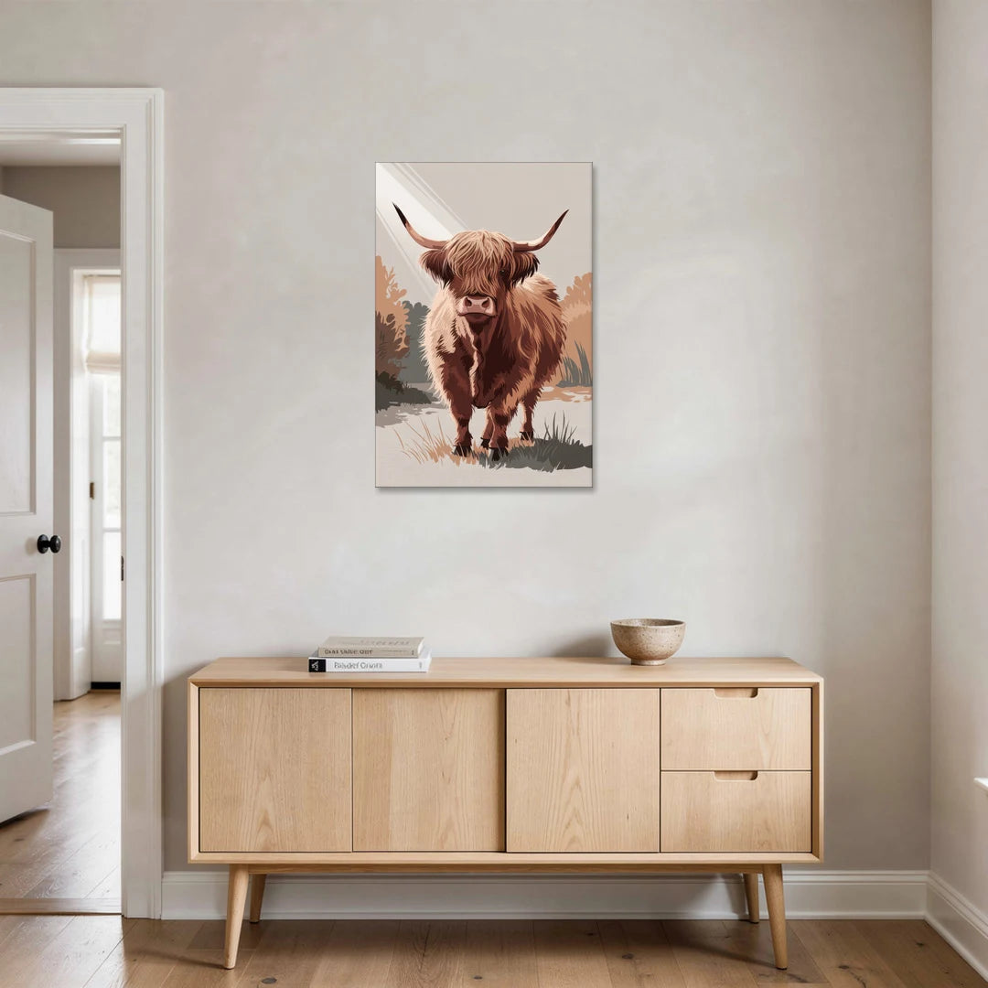 Highland Cows Charm - Canvas Wall Art - Coffee Table - 24x36