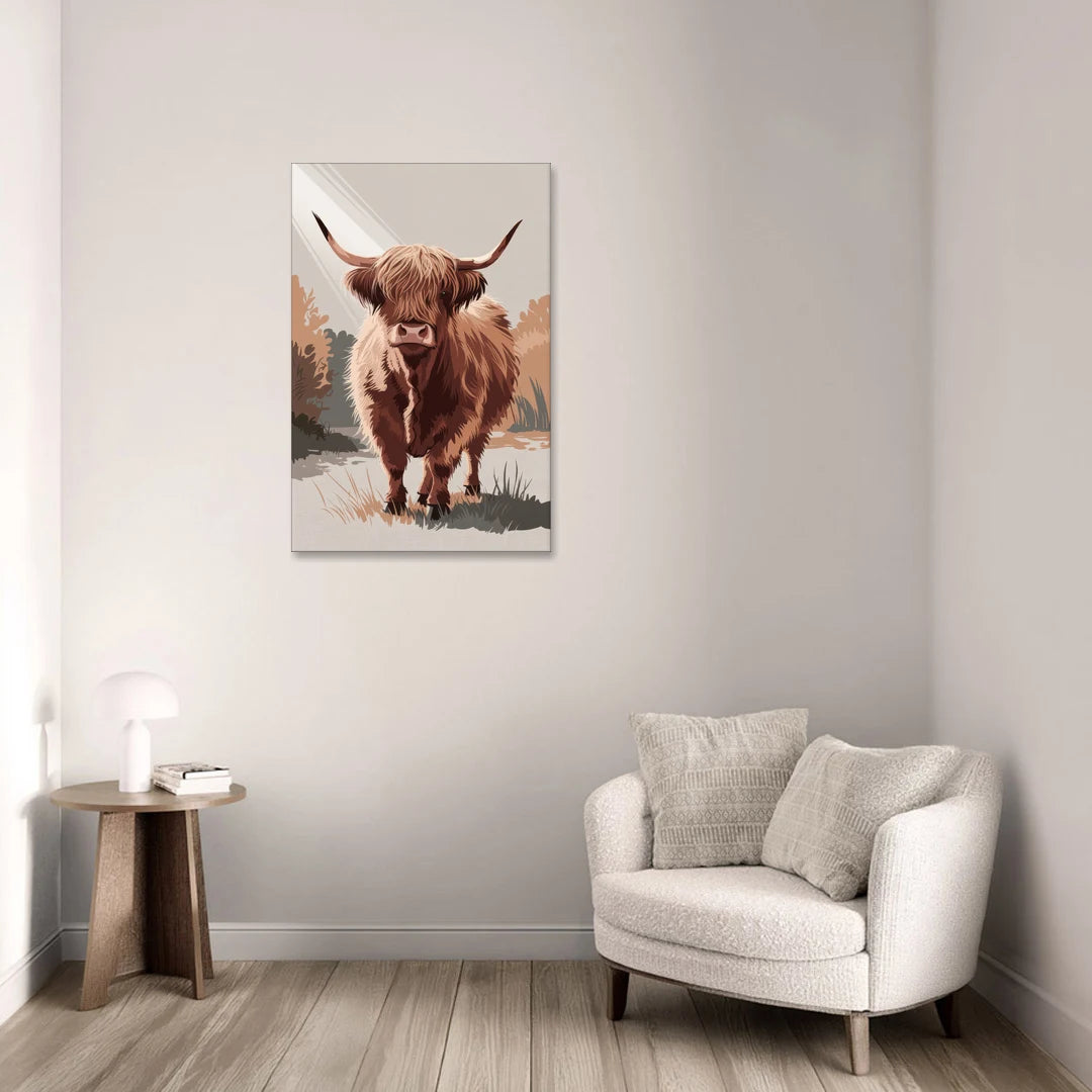 Highland Cows Charm - Canvas Wall Art - Sofa - 24x36