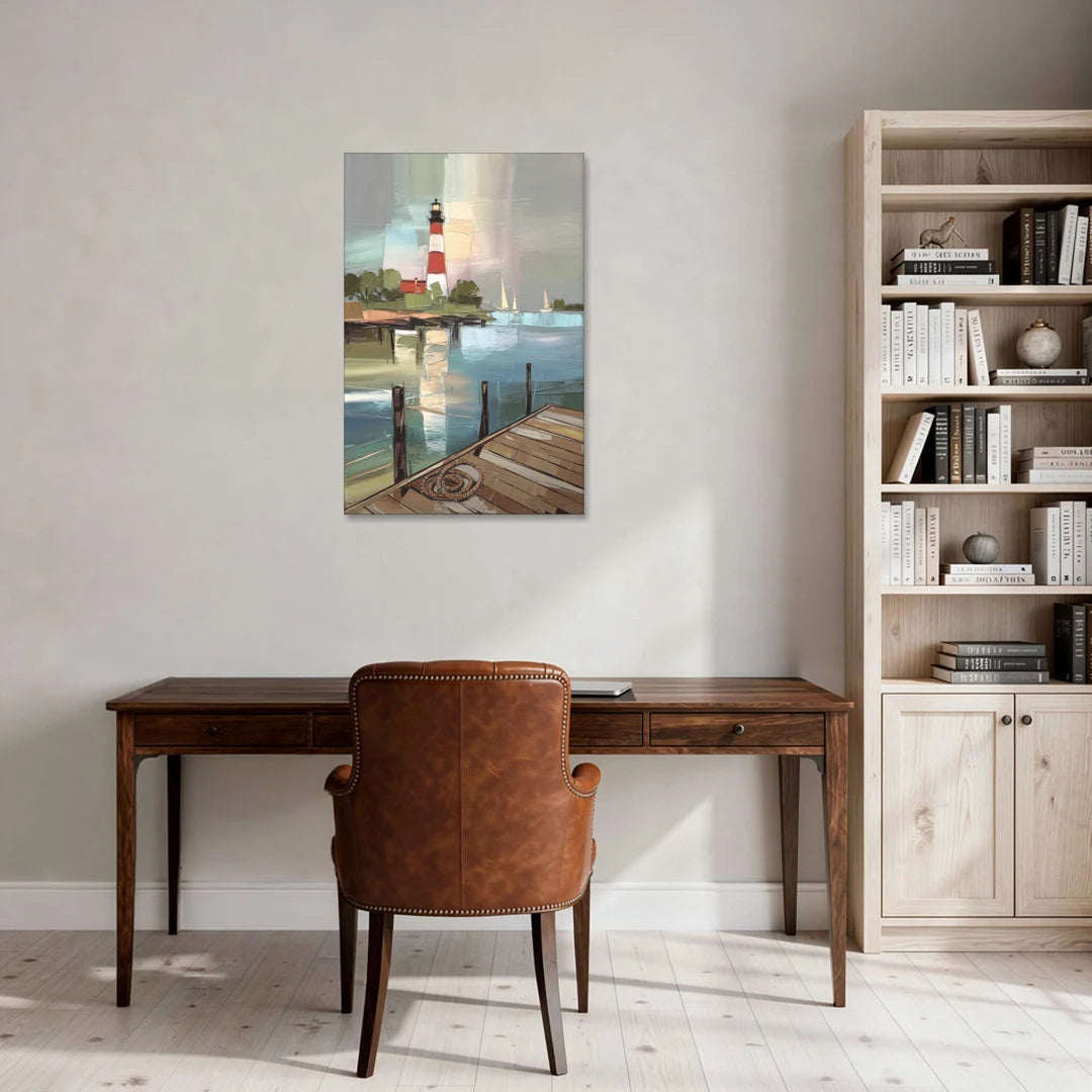 Hilton Head Island Coastal Lighthouse - Canvas Wall Art - Office - 24x36
