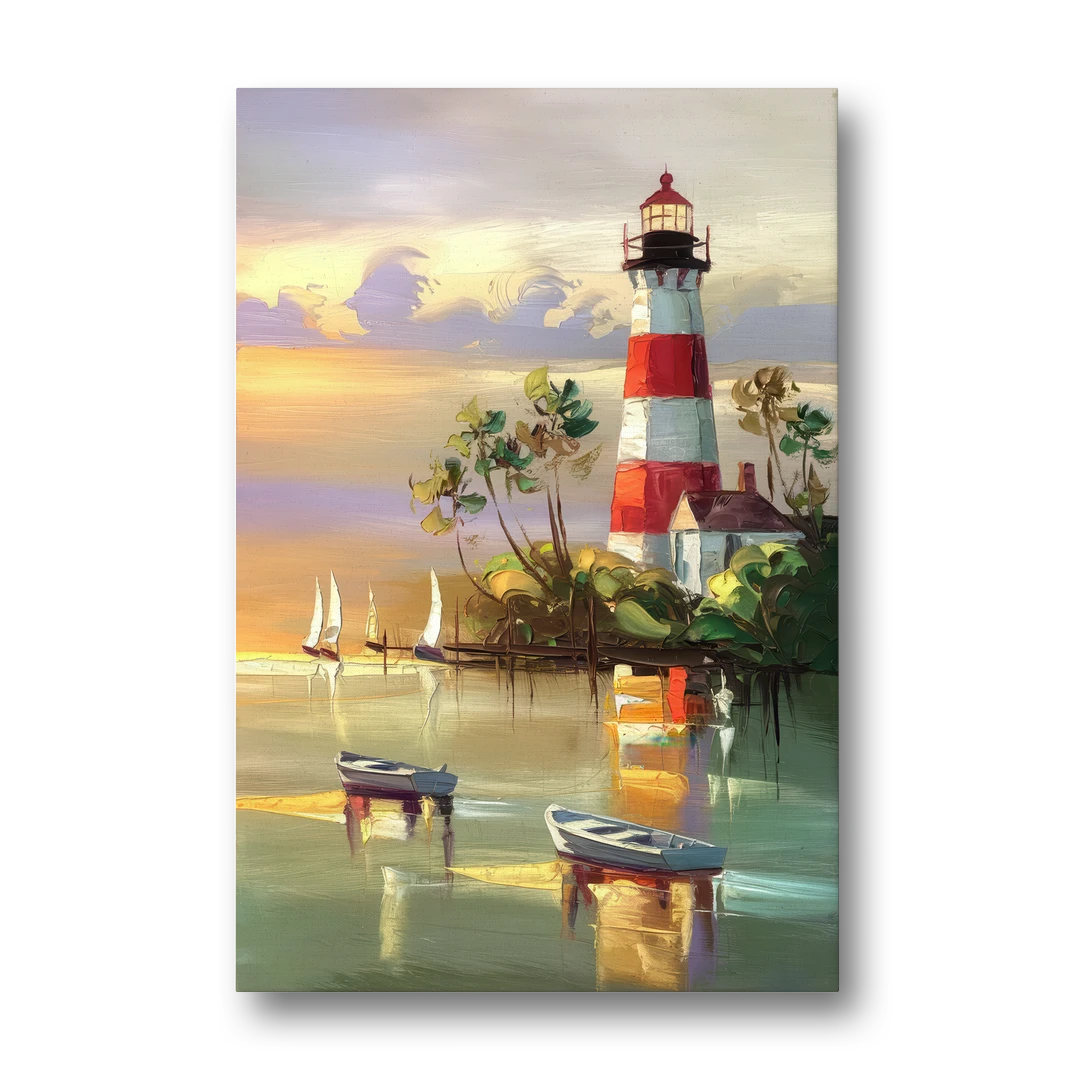 Hilton Head Island Coastal Lighthouse Nautical - Canvas Wall Art - Front