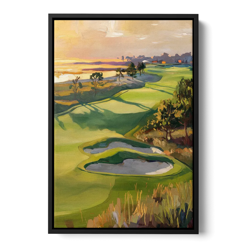 Hilton Head Island Golf Course Serenity Front - Black Canvas Wall Art