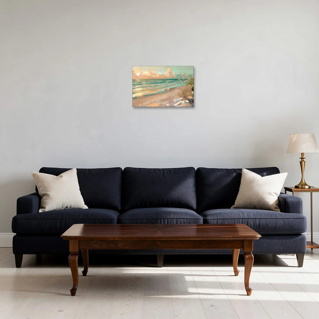 Hilton Head Island Oceanfront Sunrise - Canvas Wall Art - Sofa - 18x12