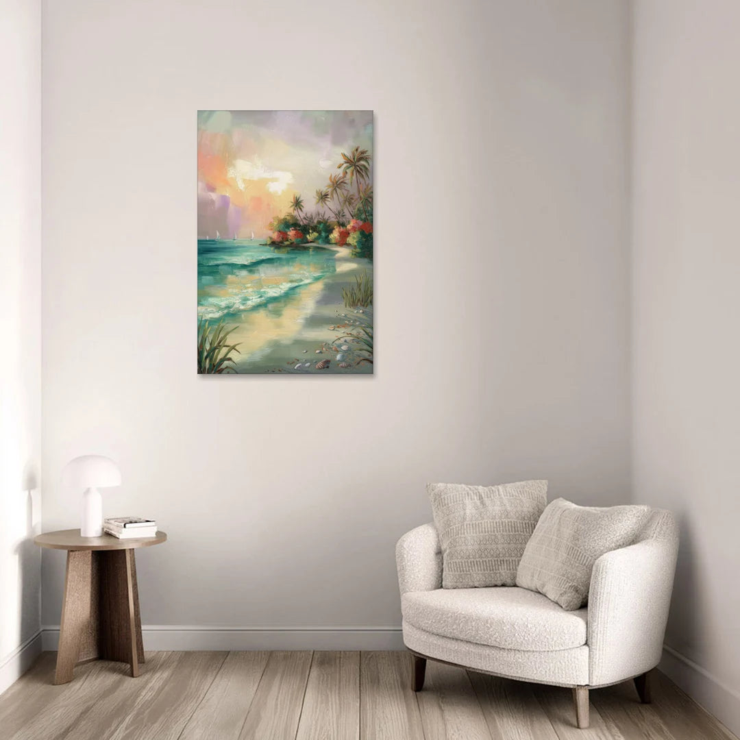 Hilton Head Island Tropical Paradise - Canvas Wall Art - Sofa - 24x36