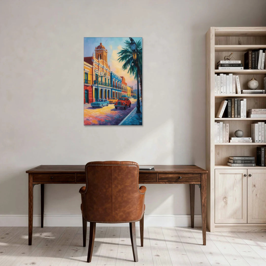 Historic Centro Facades - Canvas Wall Art - Office - 24x36