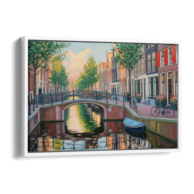 Historic Jordaan Side - White Canvas Wall Art