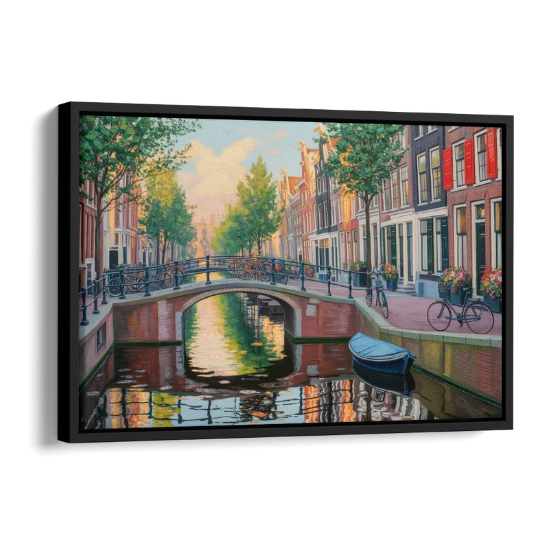 Historic Jordaan Side - Black Canvas Wall Art