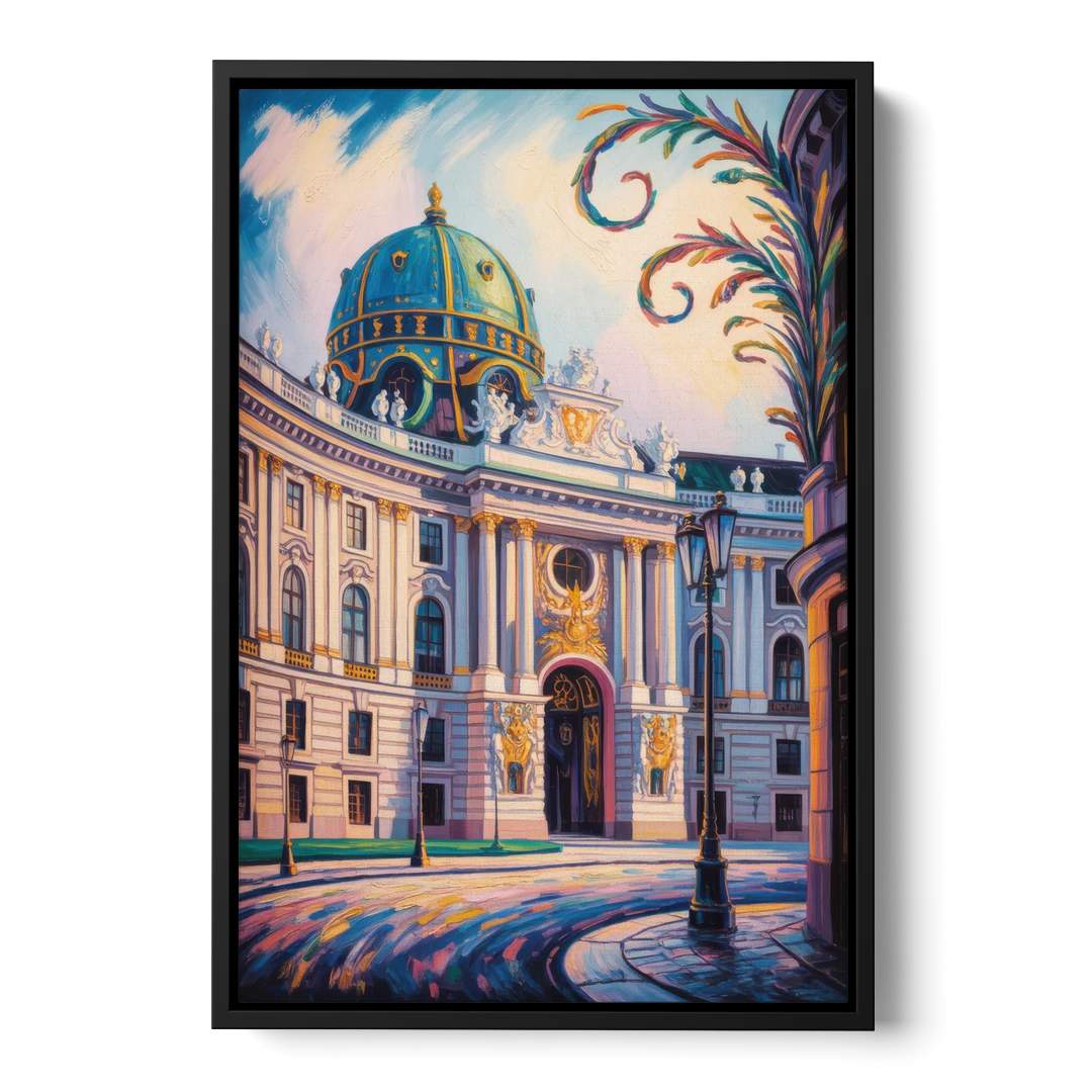 Hofburg Elegance - Black Framed Canvas Wall Art - Front