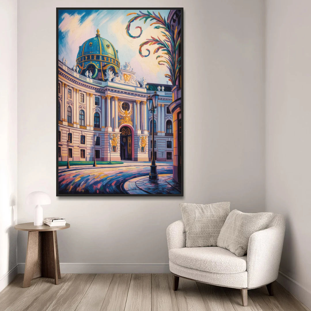 Hofburg Elegance - Black Framed Canvas Wall Art - Sofa - 40x60