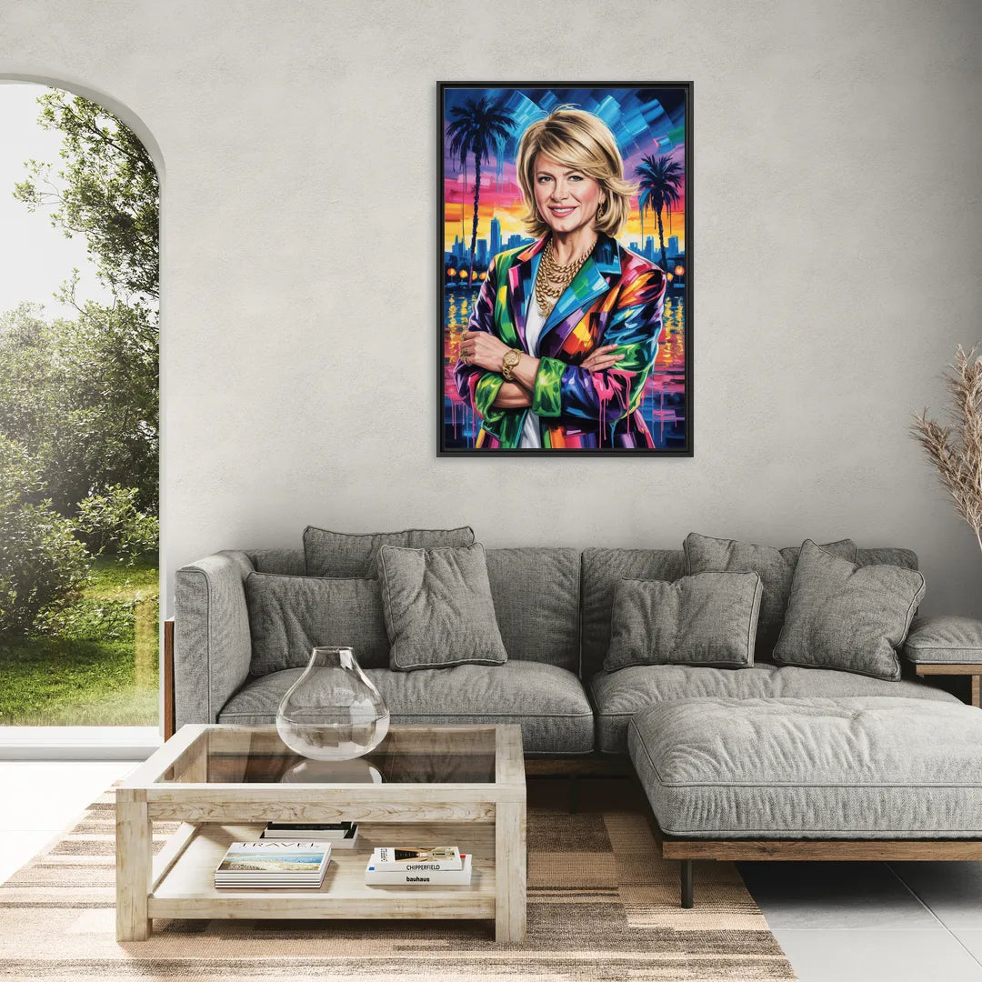 Home Glow 2.0 - Living Room Black Frame Canvas