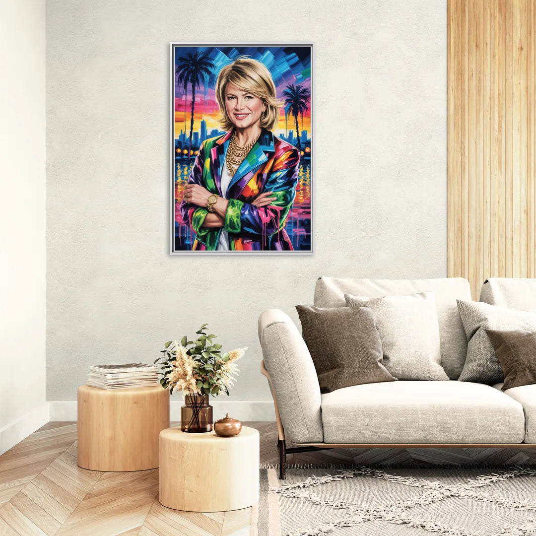 Home Glow 2.0 - Living Room White Frame Canvas