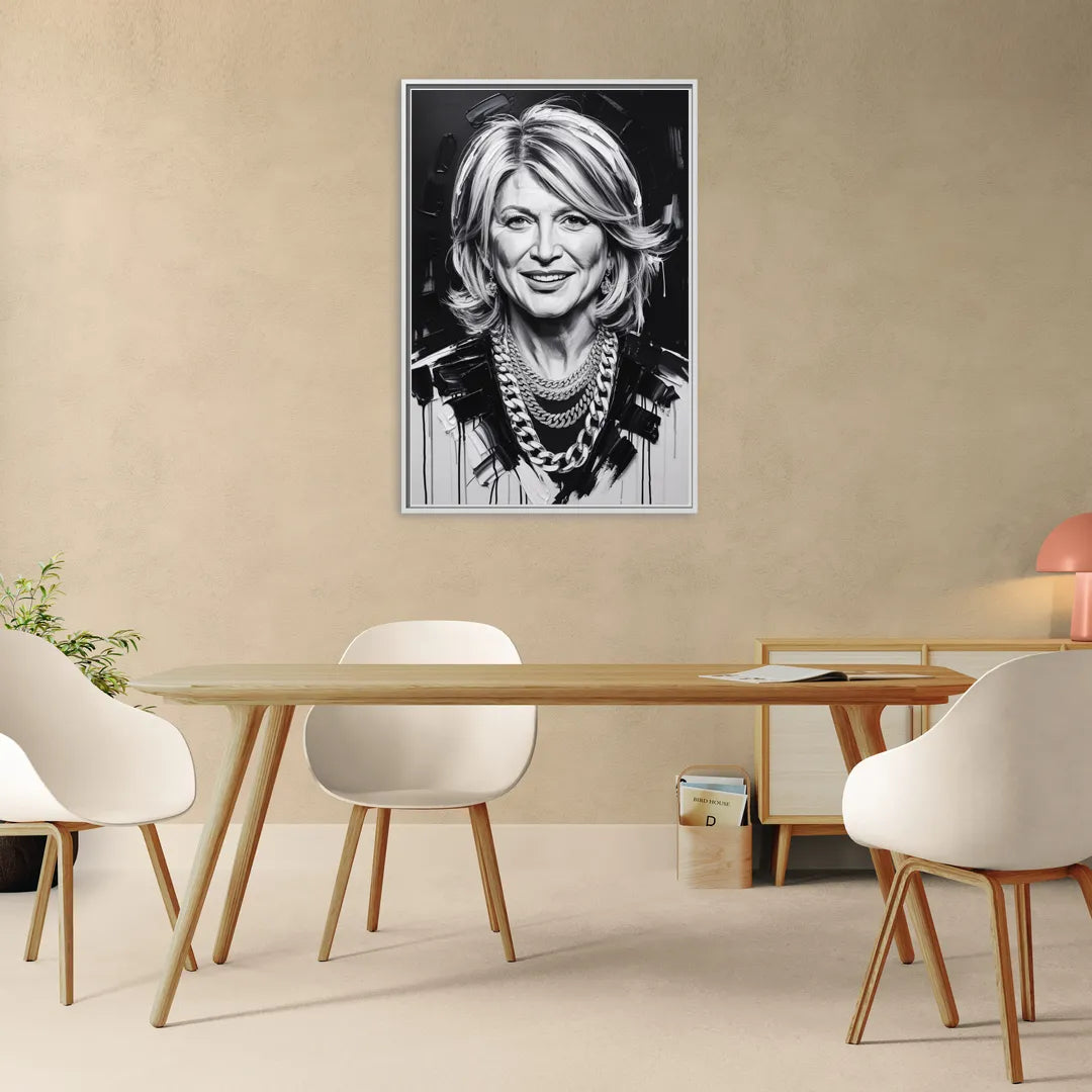 Home Glow - Living Room White Frame Canvas