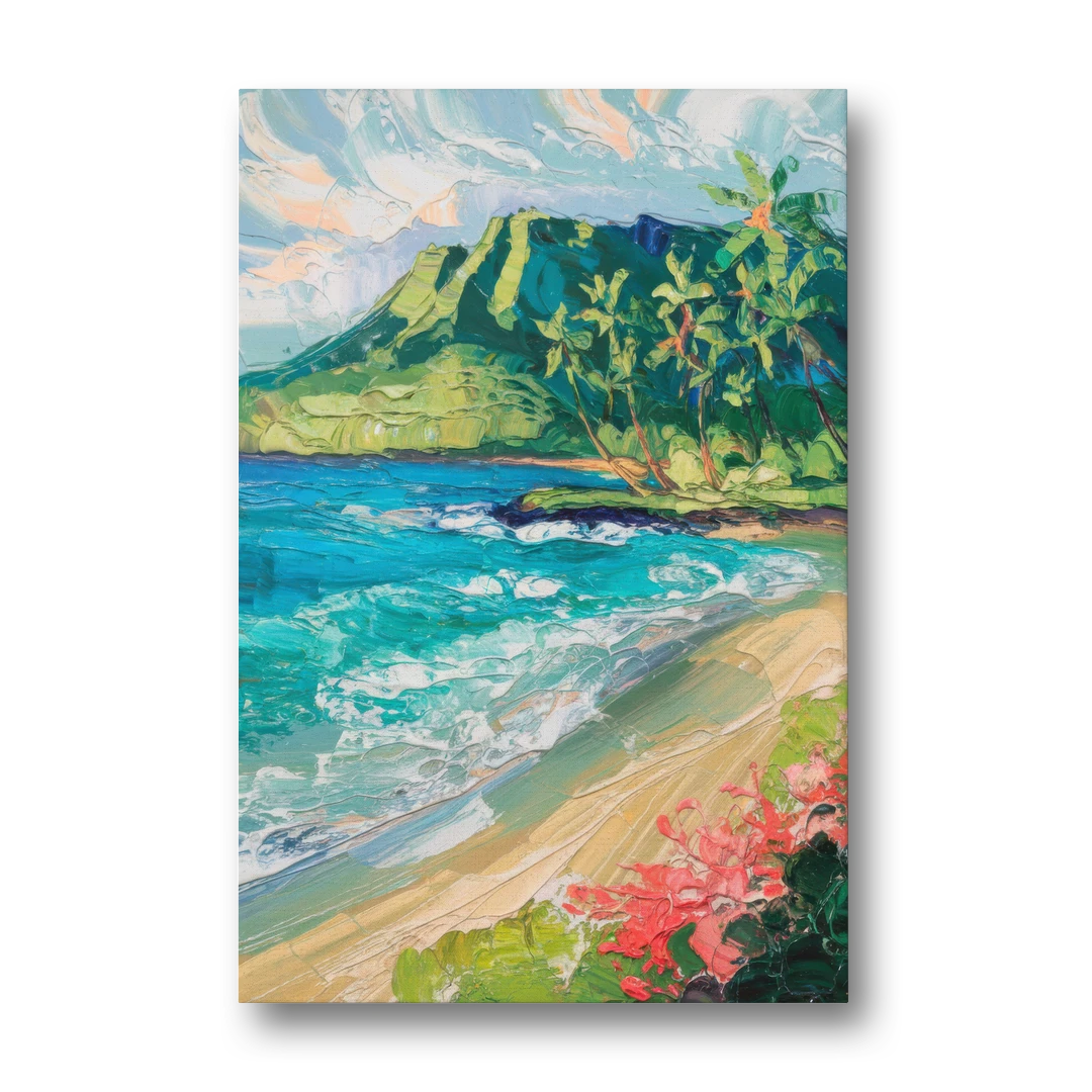 Honolulu Diamond Head View - Canvas Wall Art - Front