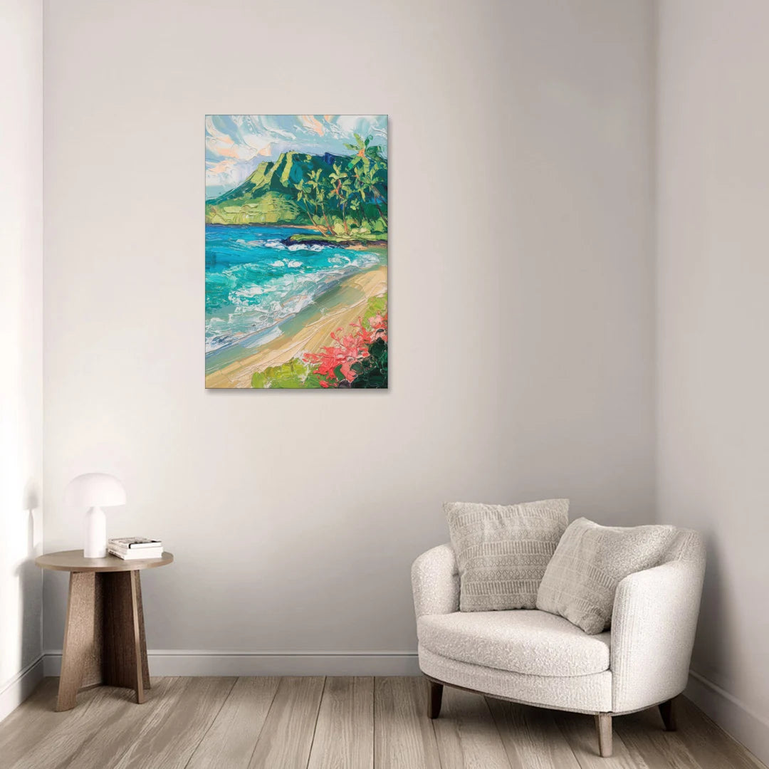Honolulu Diamond Head View - Canvas Wall Art - Sofa - 24x36