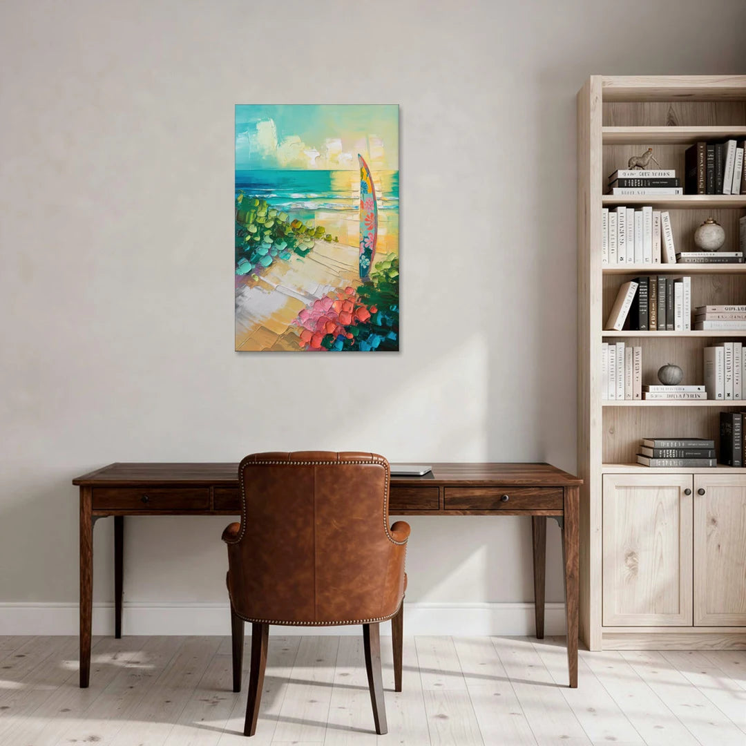 Honolulu Surfboard Vibes - Canvas Wall Art - Office - 24x36