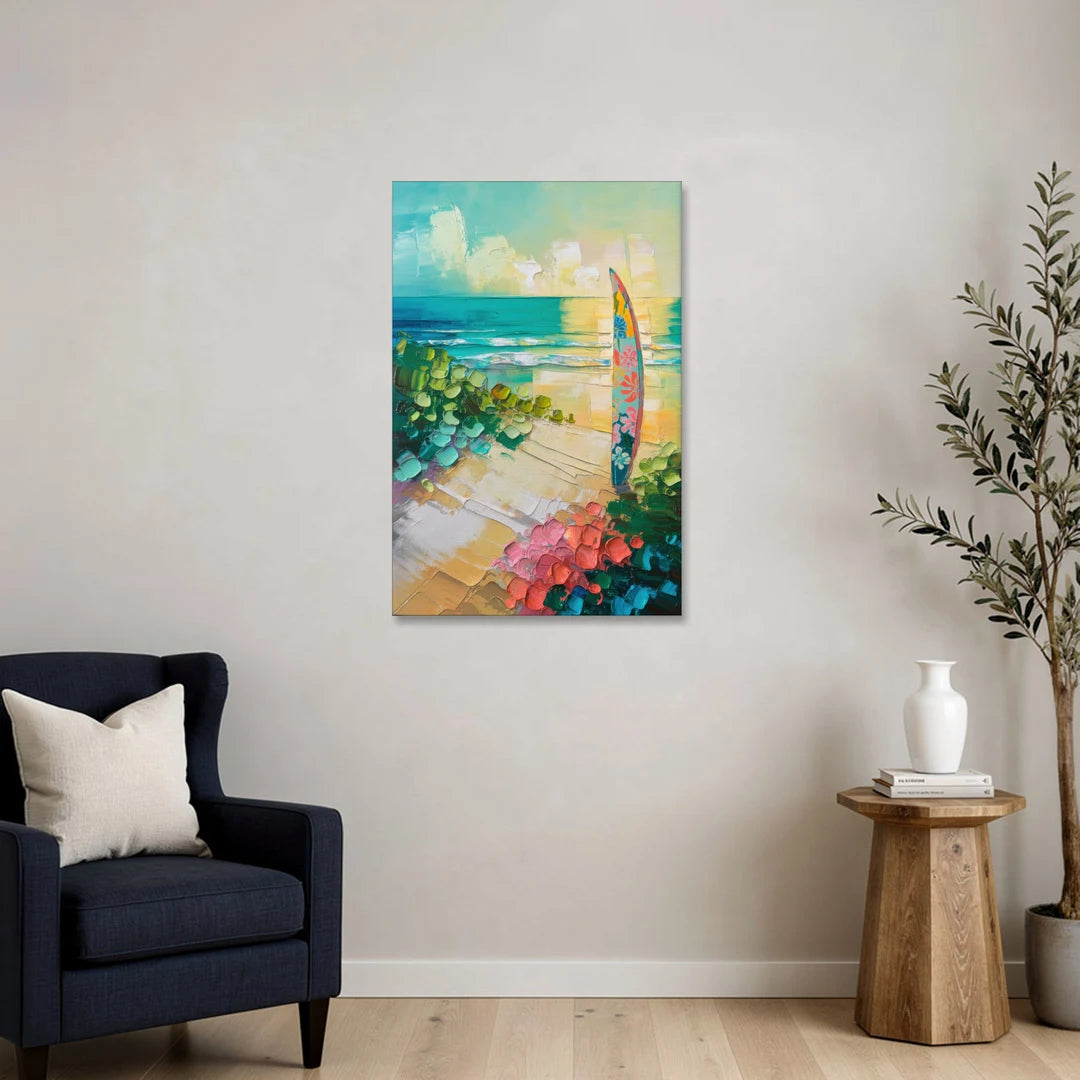 Honolulu Surfboard Vibes - Canvas Wall Art - Sofa - 24x36