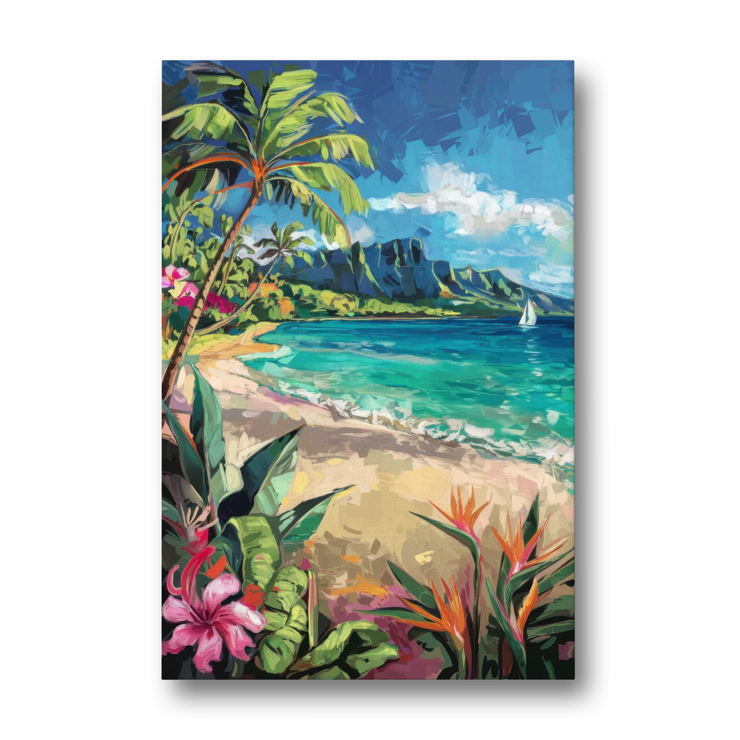 Honolulu Tropical Paradise - Canvas Wall Art - Front