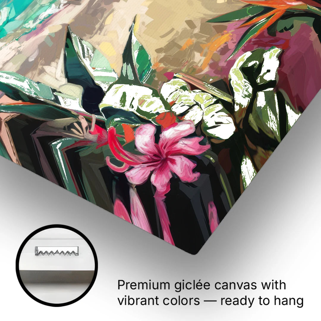 Honolulu Tropical Paradise - Canvas Wall Art - Gallery Wrap Corner