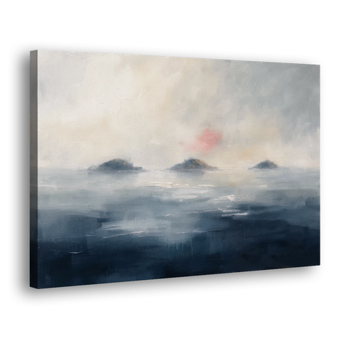 Horizontal Wall Art for Bedroom with Fog Islands - Canvas Wall Art
