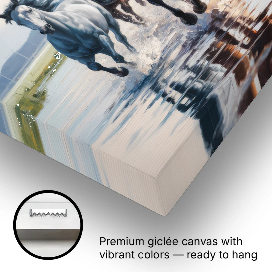 Horse Harmony in Nature - Canvas Wall Art - Gallery Wrap Corner
