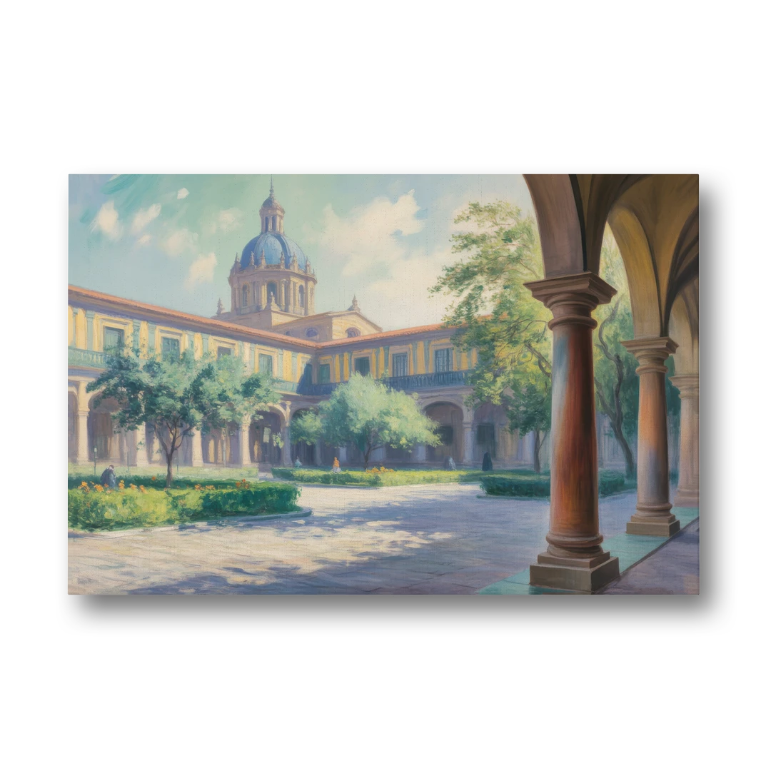 Hospicio Cabañas Courtyard - Canvas Wall Art - Front