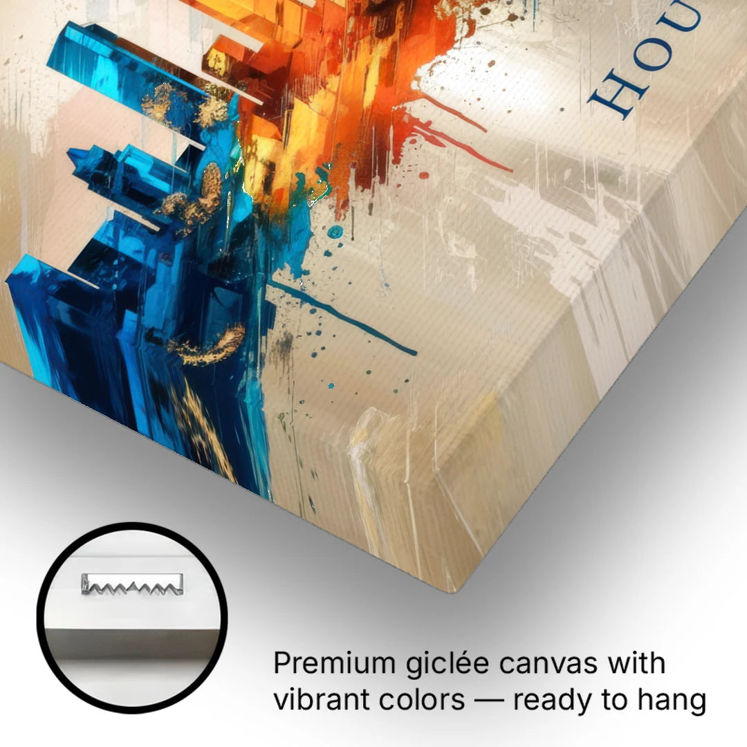 Houston Artistic Flair - Canvas Wall Art - Gallery Wrap Corner