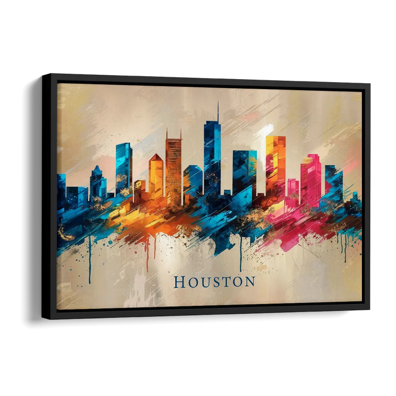 Houston Artistic Flair Side - Black Canvas Wall Art
