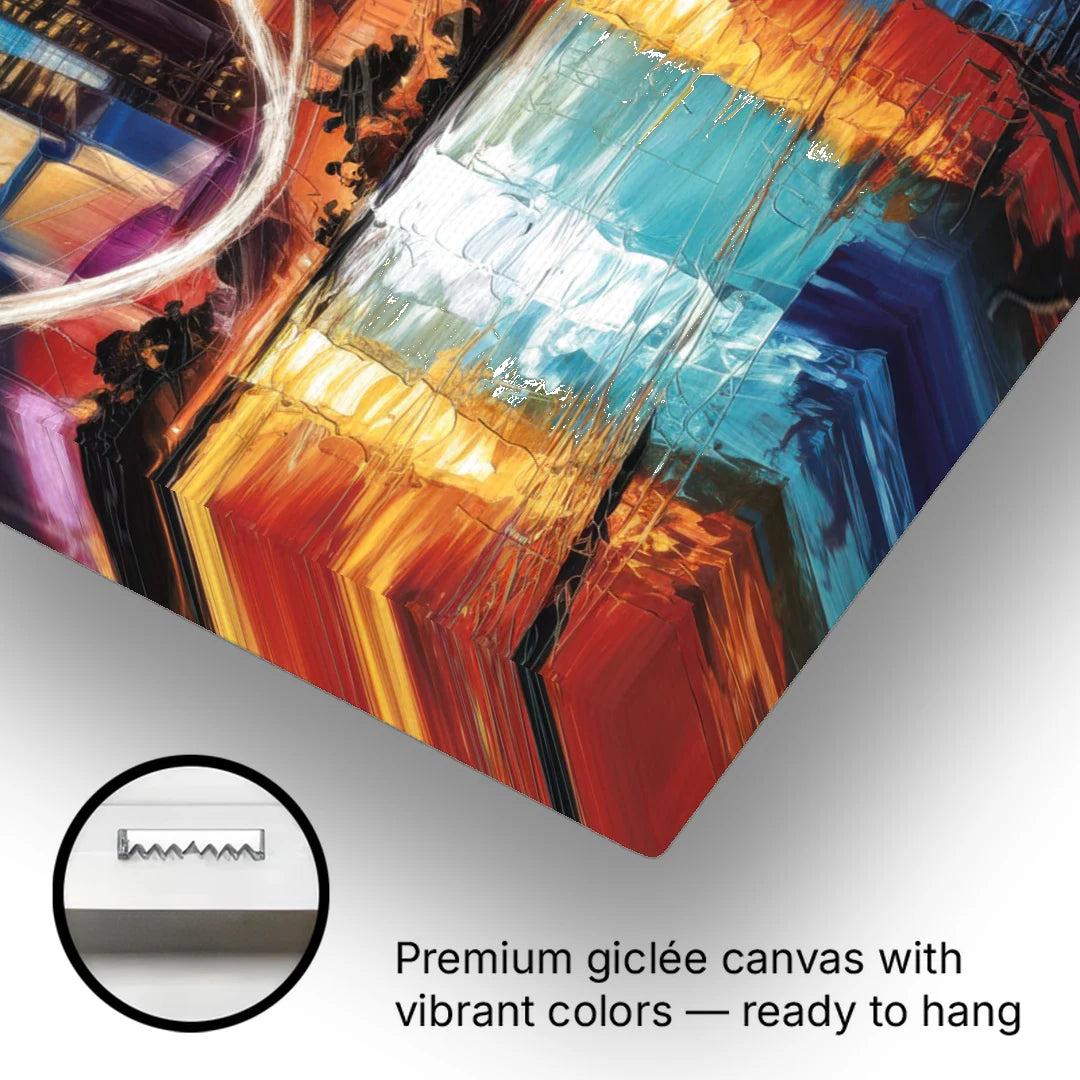 Houston Artistic Skyline - Canvas Wall Art - Gallery Wrap Corner