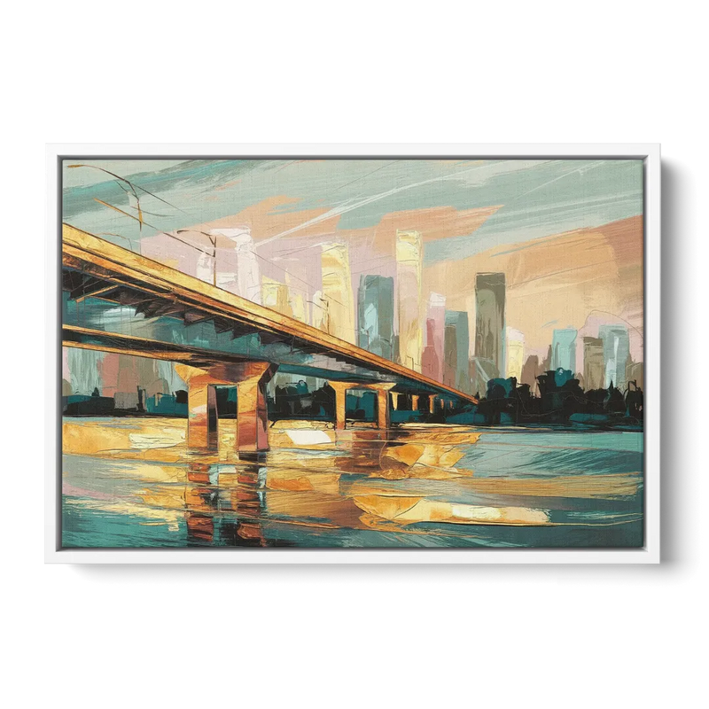 Houston Be Someone Bridge Front - White Canvas Wall Art