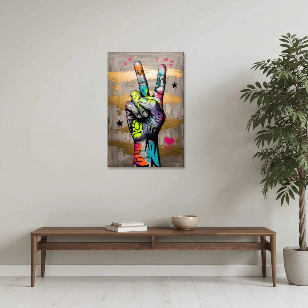 Houston Bold Graffiti - Canvas Wall Art - Coffee Table - 24x36
